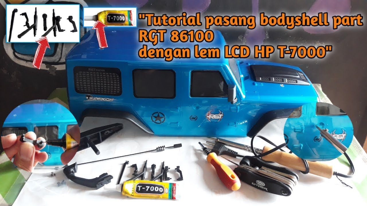 Tutorial pasang bodyshell Part#rgt86100#dengan lem lcd hp