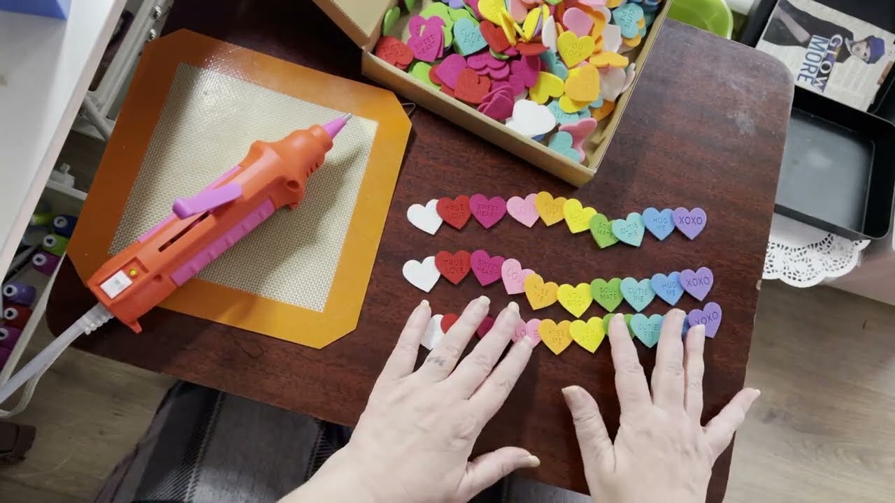 rainbow hearts garland for the celebration tree