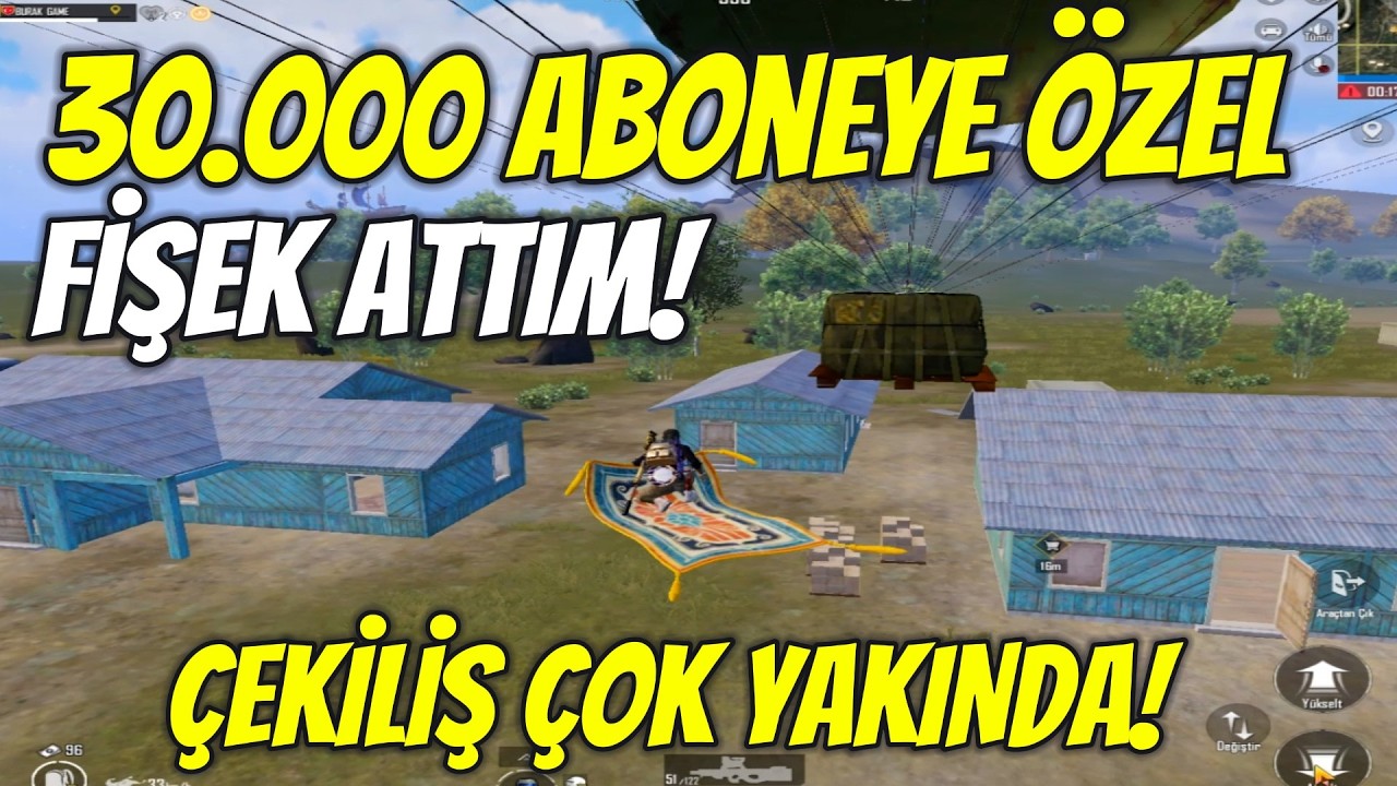 30.000 ABONEYE ÖZEL FİŞEK ATTIM. ! BURAK GAME ONE MAN SQUAD PUBG MOBİLE