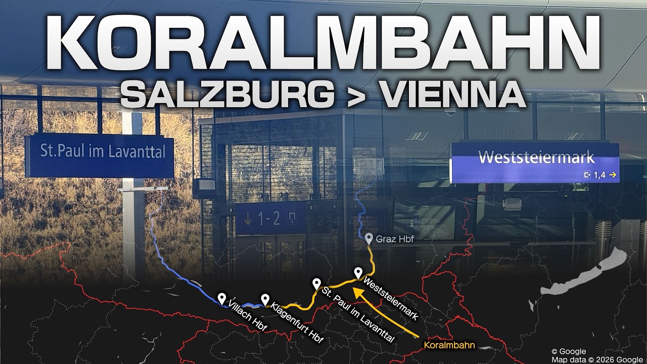 I'm going from SALZBURG to VIENNA via the brand new KORALMBAHN 🚂
