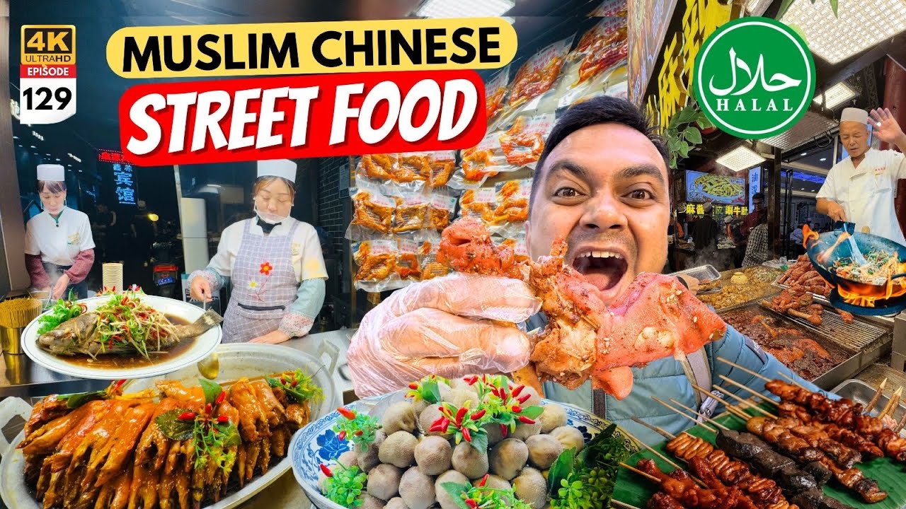 EP 129 Muslim Chinese Street Food Tour in Xi'an | Incredible Night Food Street ഇത്‌ വേറെ ലെവൽ 😋