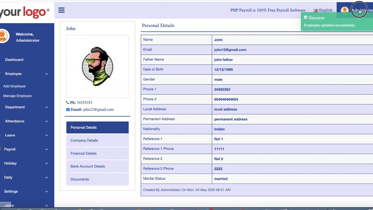 Employee Attendance & Payroll Software - PHPPayroll.com