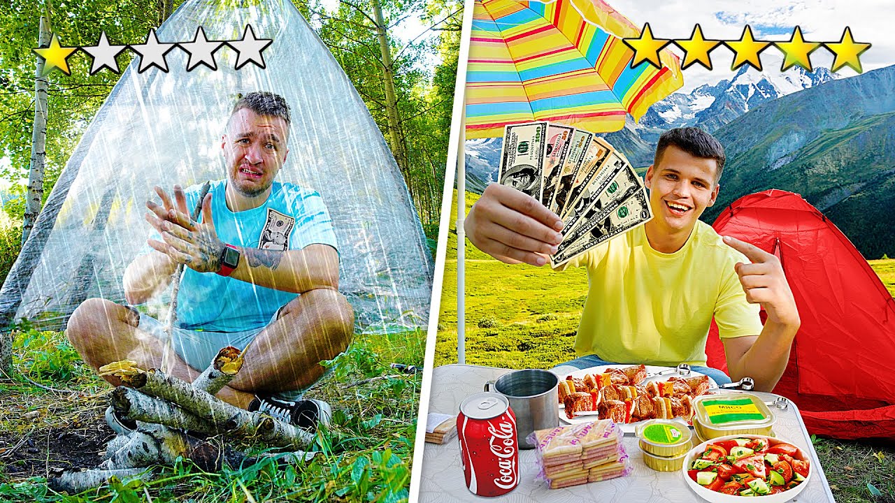 ВЫЖИВАНИЕ В ЛЕСУ НА 10$ VS 100$!