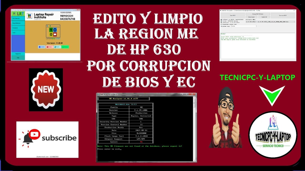 ✔️😎👉 /EDITO Y LIMPIO LA REGION ME DE HP 630 POR CORRUPCION DE BIOS Y EC/ 