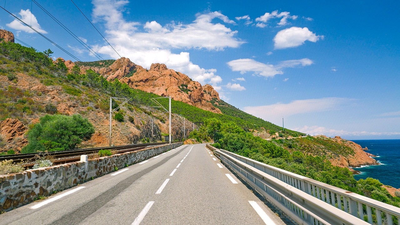 Corniche d'Or (Golden Corniche) Scenic Drive 4K | Saint-Raphaël to Cannes, French Riviera
