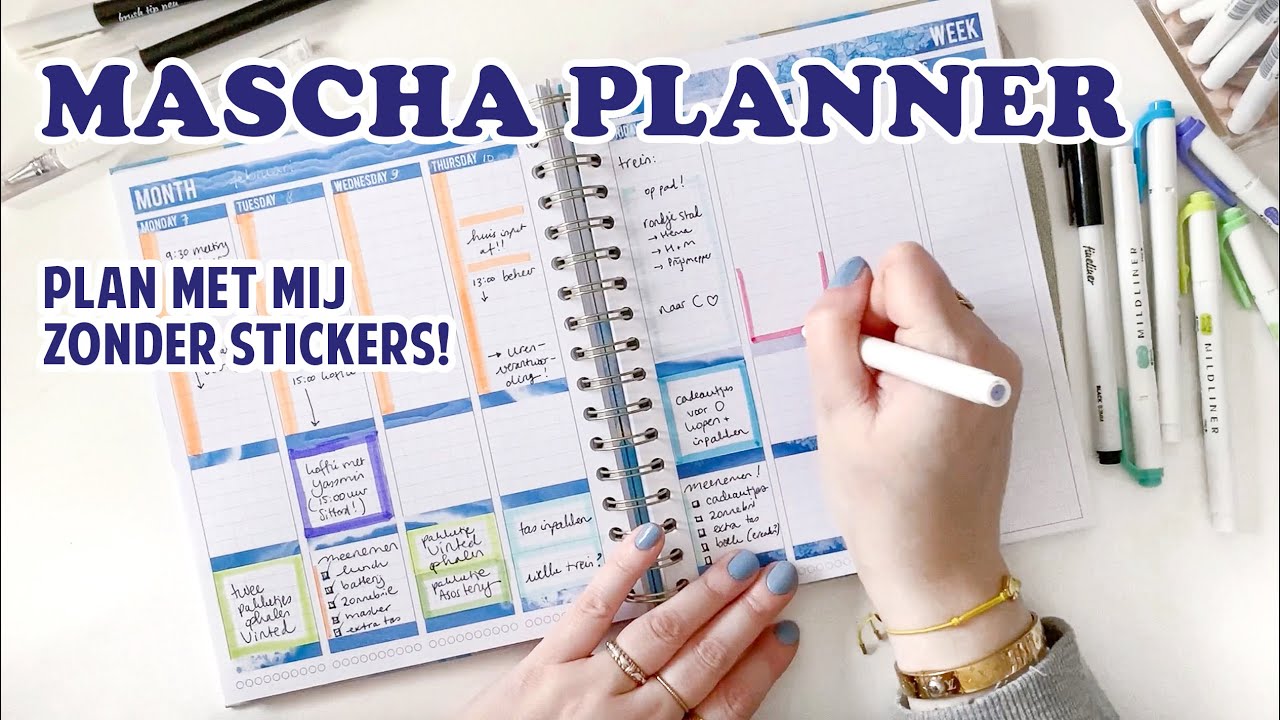 MASCHA PLANNER februari 2022 plan met mij! | mildliners, bujo, color coding, color blocking
