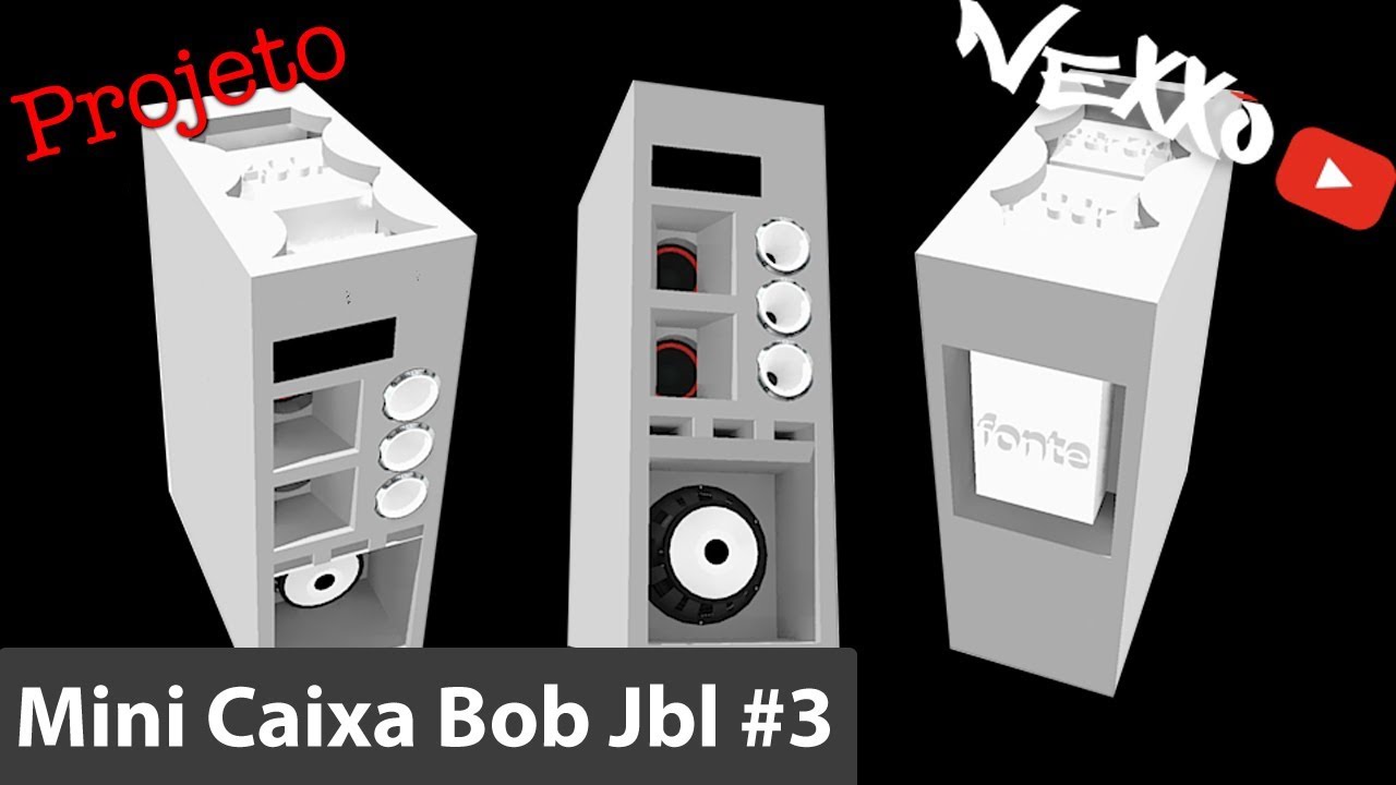 Mini Caixa Bob Jbl #3 Projeto Grave 4,5 e Médio 2,5 polegadas