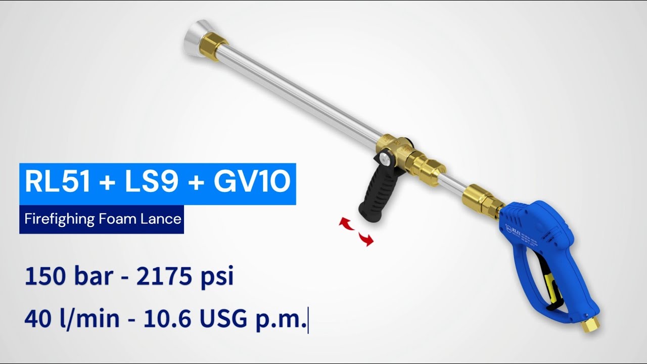 RL51 + LS9 + GV10 | Lancia schiuma per antincendio con getto variabile