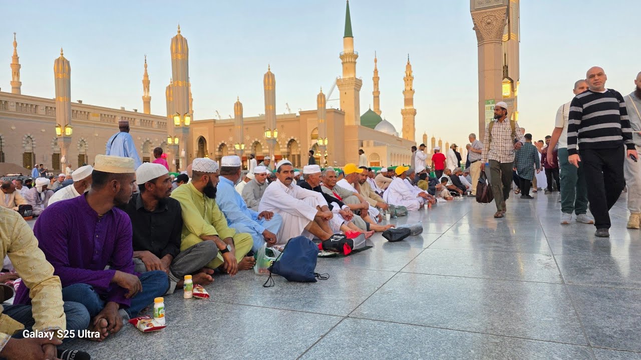 🔴Today is the 4th of Ramadan​ Masjid e Nabawi LIVE:Roza Iftar 🌙madina full jiyarat amir ansari #2026
