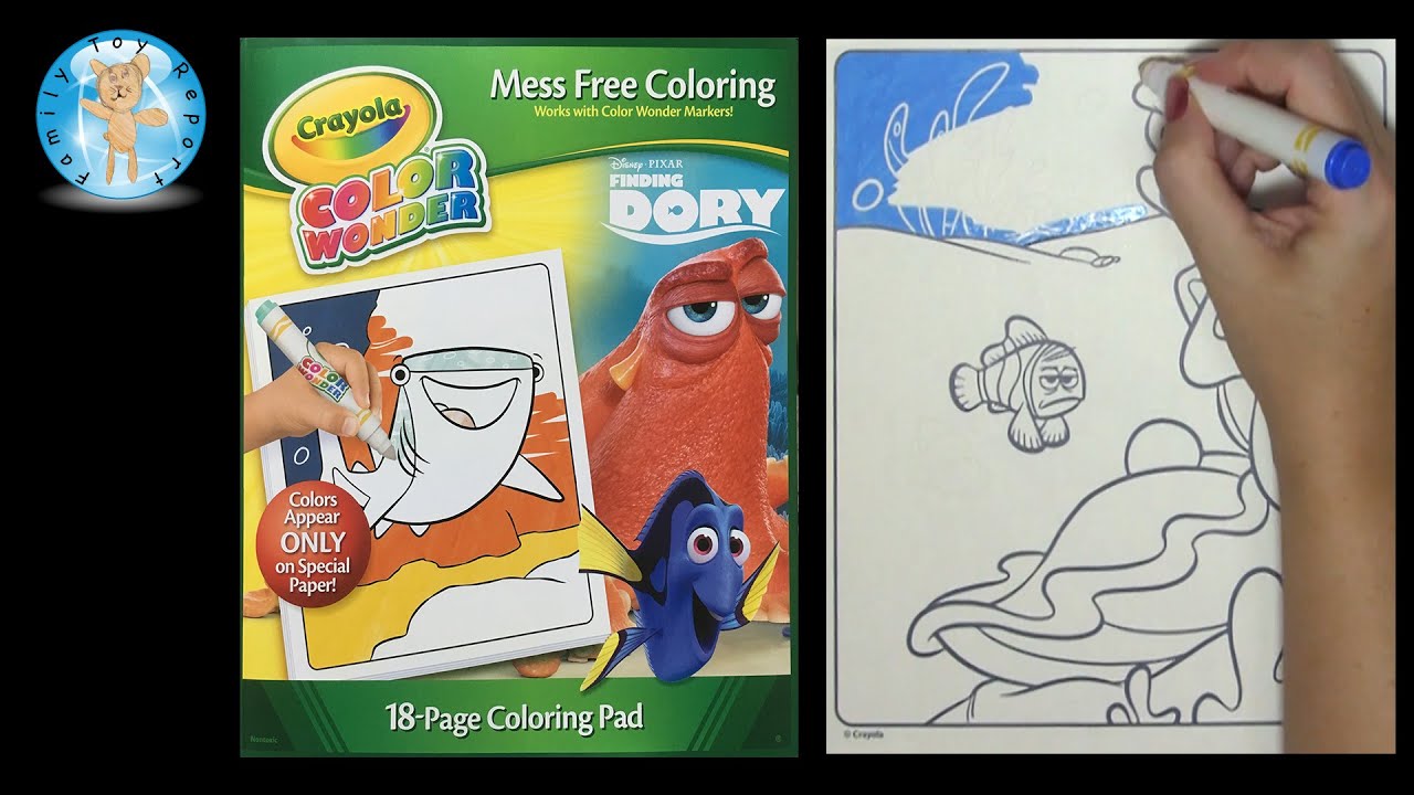 Crayola Disney Pixar Finding Dory Color Wonder Coloring Book Marlin Speed Color - Family Toy Report