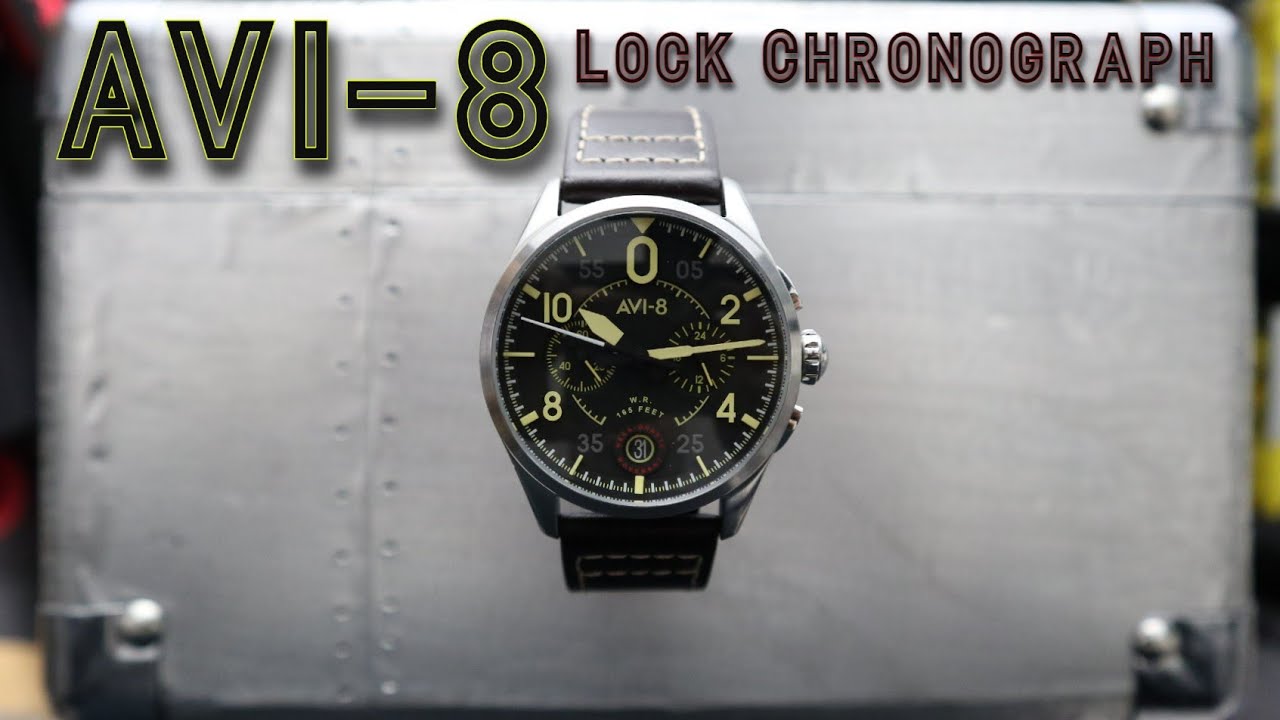 AVI 8 LOCK CHRONOGRAPH AV-4089-01 Japanese Meca-quartz  Under $240 Affordable Pilots Chrono