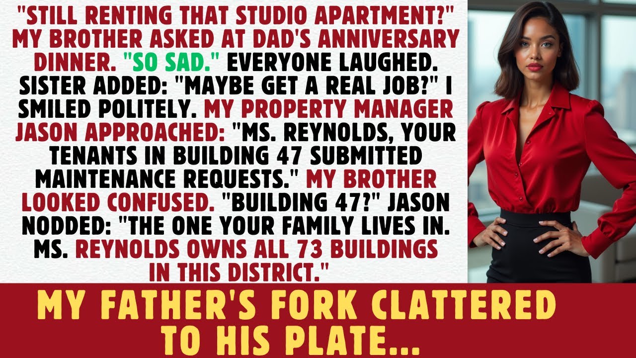 Brother Mocked My Rental at Dad’s Anniversary—Then My Manager Said I Own the Building