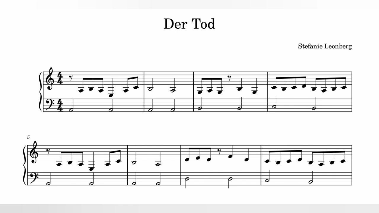 Der Tod (solo piano - ✨ version 2) - Piano Sheet Music - Original Composition