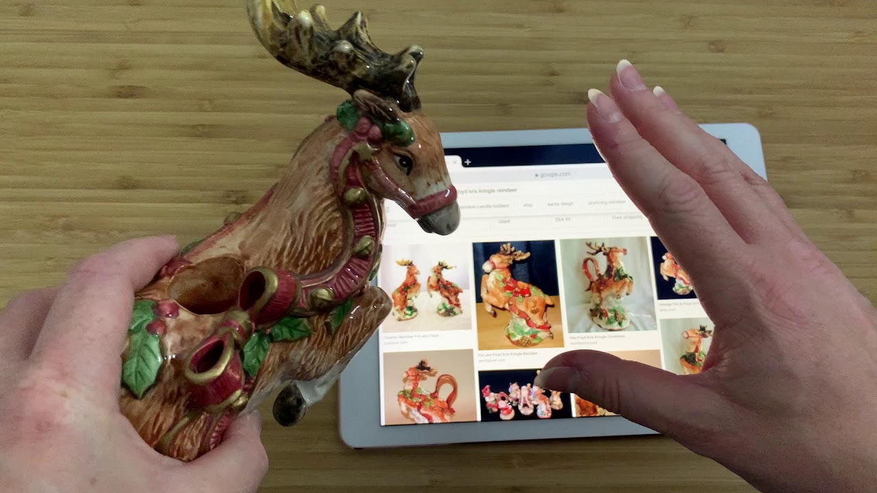 Fitz & Floyd Kris Kringle Reindeer Candleholder (1993)