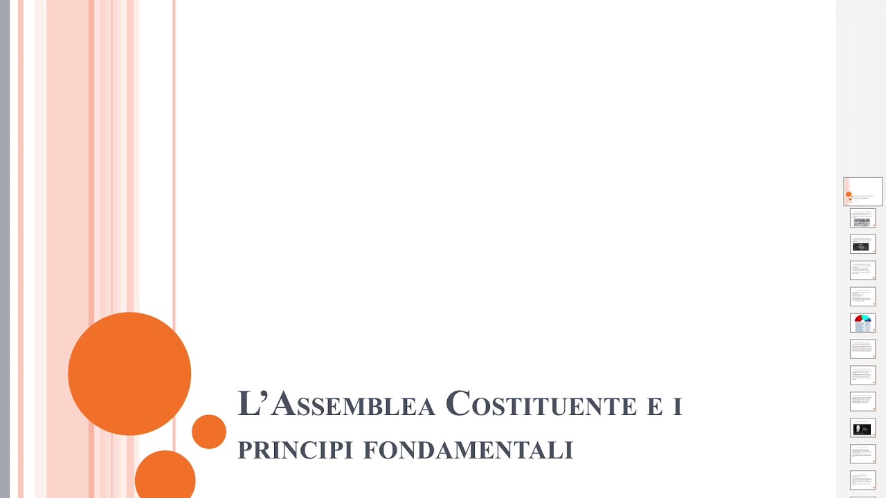 Lezione 4: L’Assemblea costituente