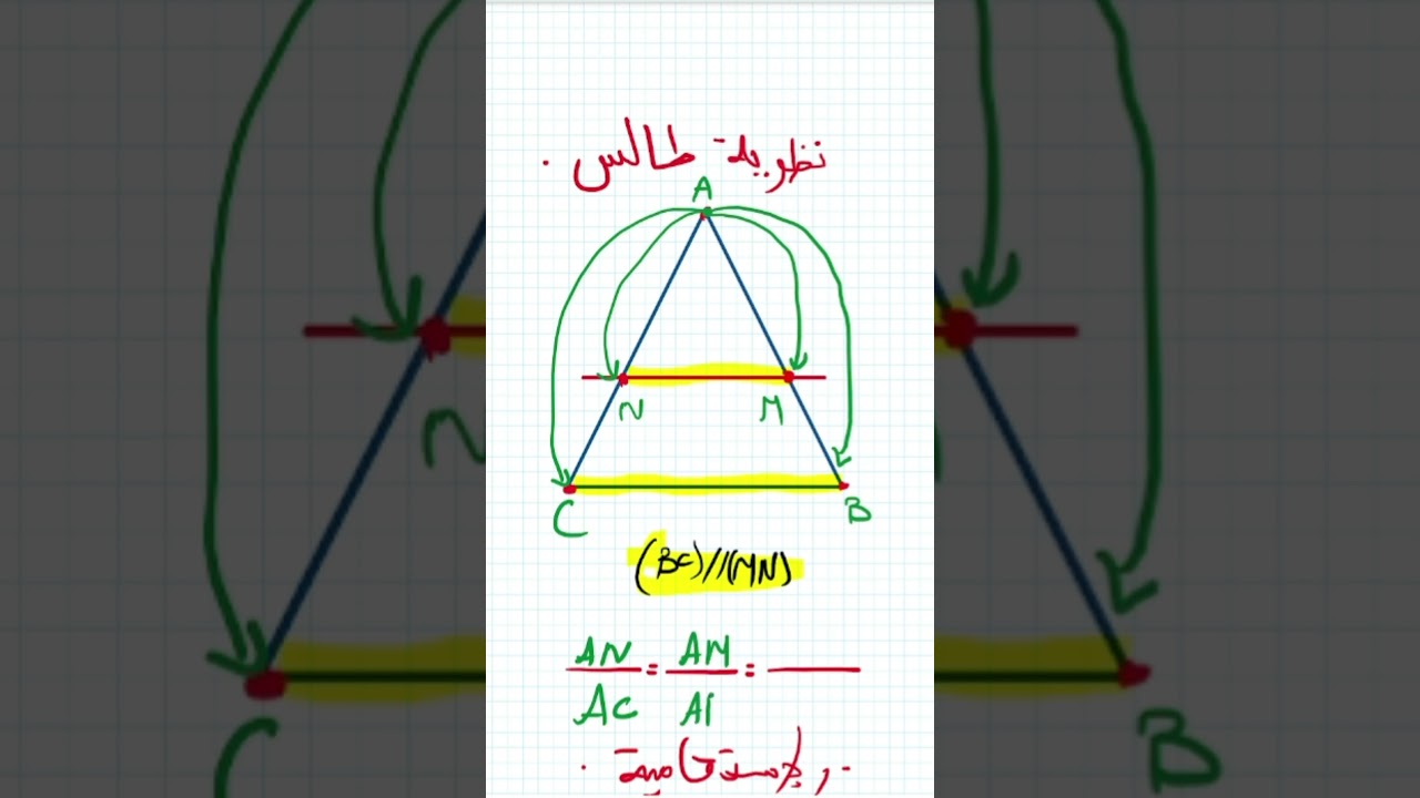 الطريقة الصحيحة لتطبيق نظرية طالس  #رابعة_متوسط