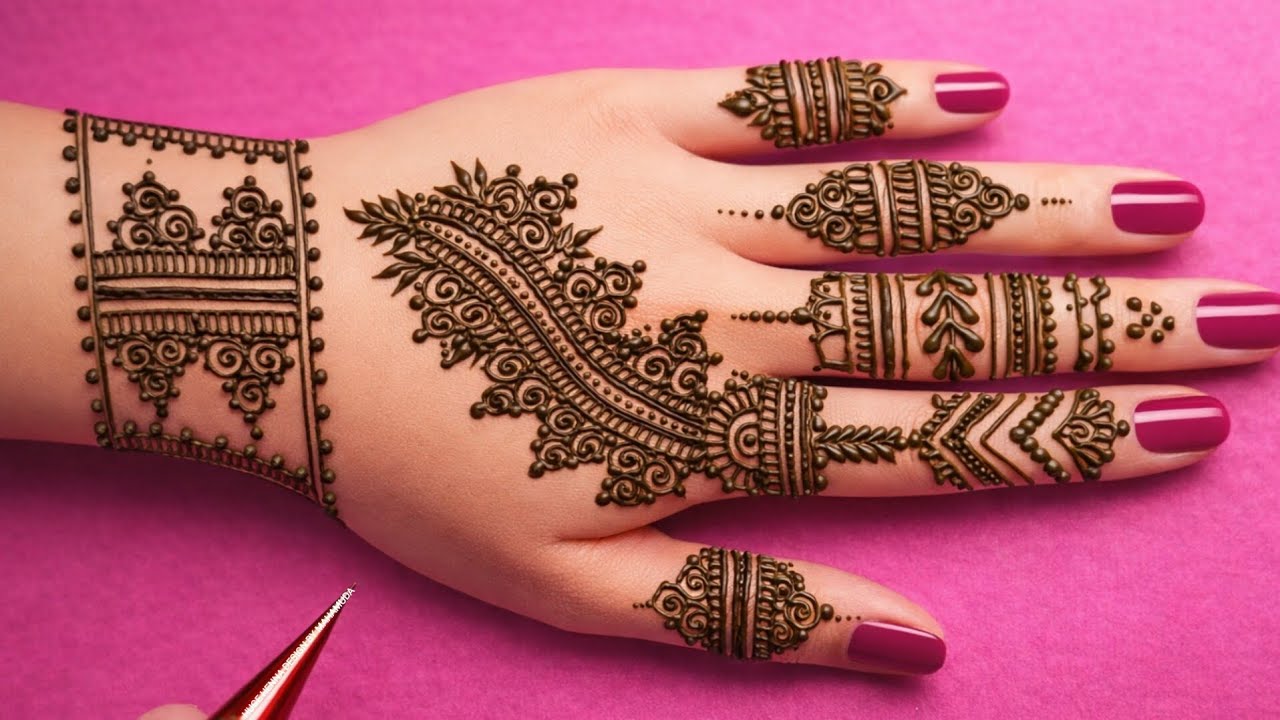 Very Easy Mehndi Ka Design For Back Hand 🌿 Eid Special Mehndi Design 🌿 Latest Viral Mehndi Design 