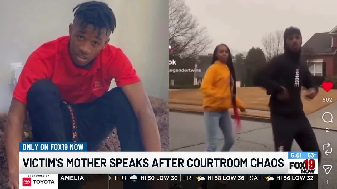 Victim's mother speaks after courtroom chaos