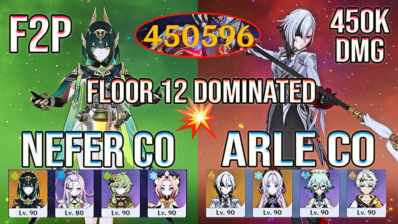 🔥 Бесплатная игра Nefer & Arlecchino C0: Доминирование в Spiral Abyss 12 | Genshin Impact