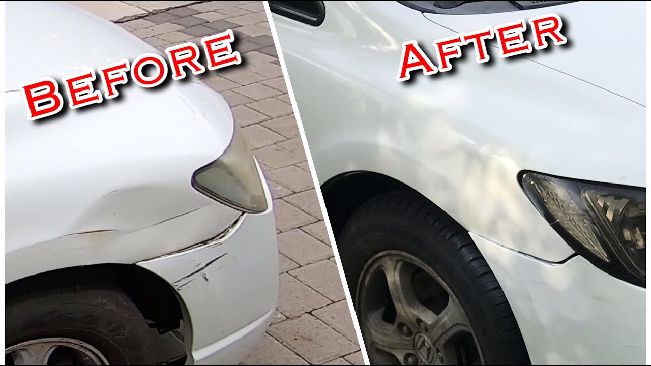How to do a temporary dent repair - Ep 3 of Honda Civic DIY modification series by Preet Singh