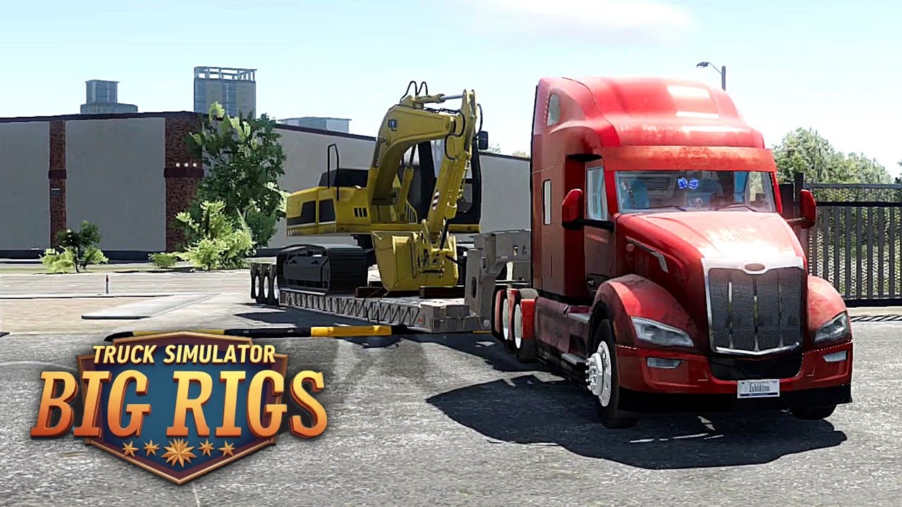 Hauling Excavator on Lowboy Trailer to Medford I Truck Simulator BIG RIGS 