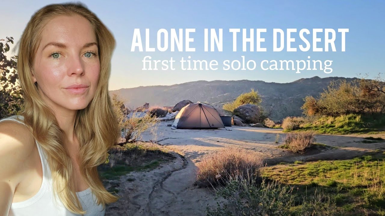 ALONE in the desert 🏜 - FIRST TIME solo tent camping | Van Life Travels