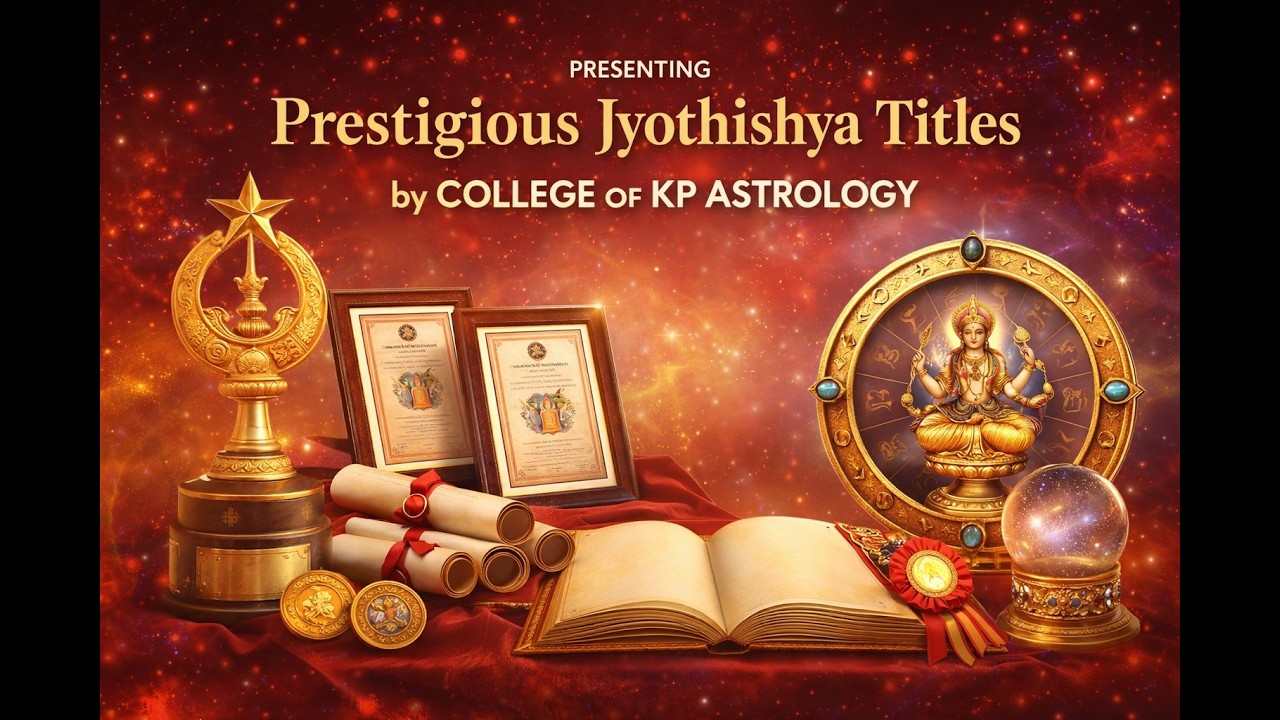 PRESTIGIOUS JYOTHISHYA TITLES BY COLLEGE OF KP ASTROLOGY - 1