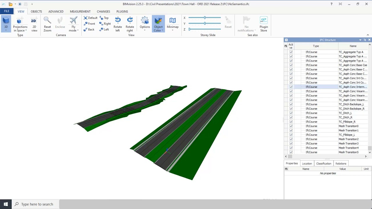 OpenRoads Designer 2021 Release 2 IFC Export