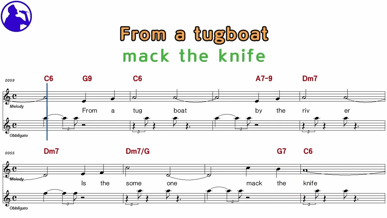 Kurt Well-Mark the knife karaoke sheet music,MR for players,chord,chorus add(Ye karaoke)