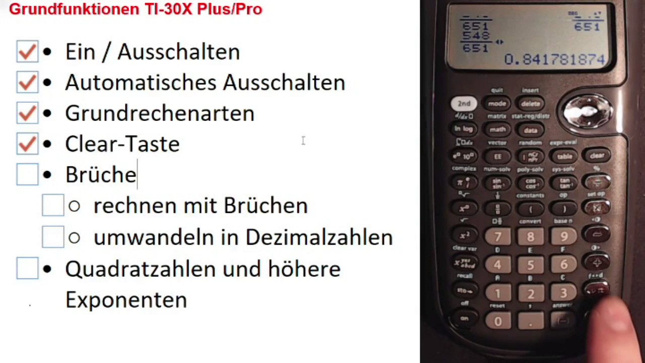 II-05 Taschenrechner TI-30X Plus/Pro