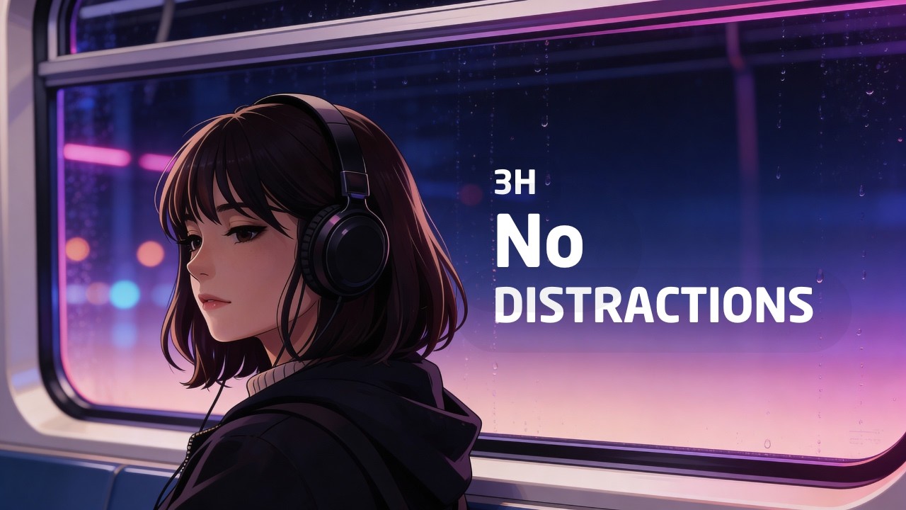 No Distractions Lo‑Fi (No Lyrics) | Quiet Night Ride | 3 Hours