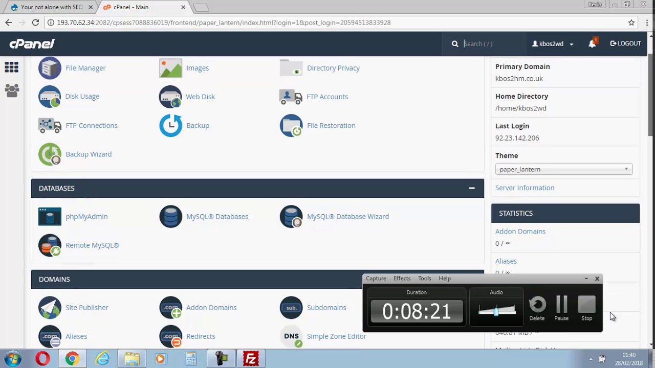transfer your drupal 8 website from one domain to another with the same host using Filezilla