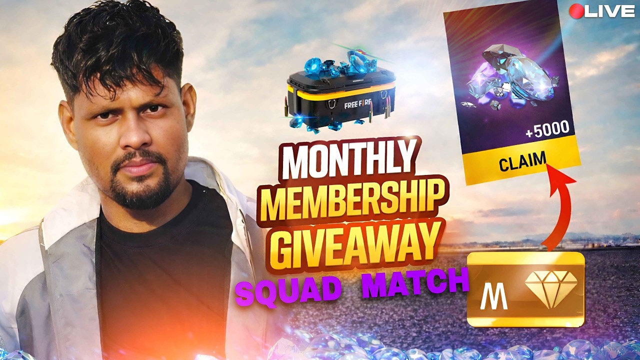 🔴Live Free Fire 🔥Monthly Membership Giveaway 💎 Squad Match | its Mehra #freefireindia