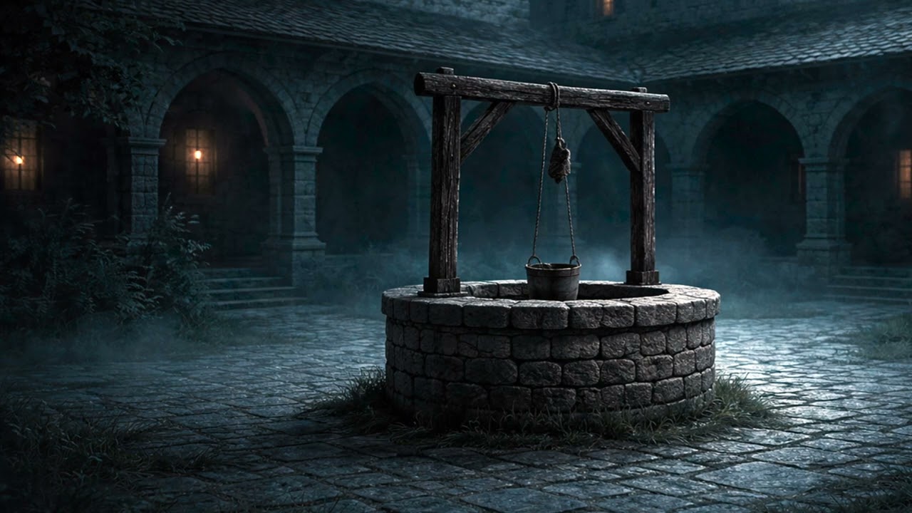 Medieval Inner Courtyard at Night | Medieval Sleep Ambience (1 Hour)
