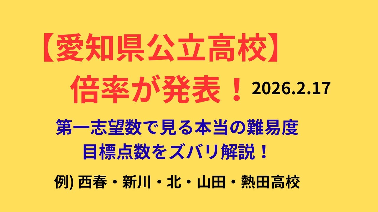 愛知県公立高校入試　第一志望数で見る本当の難易度
