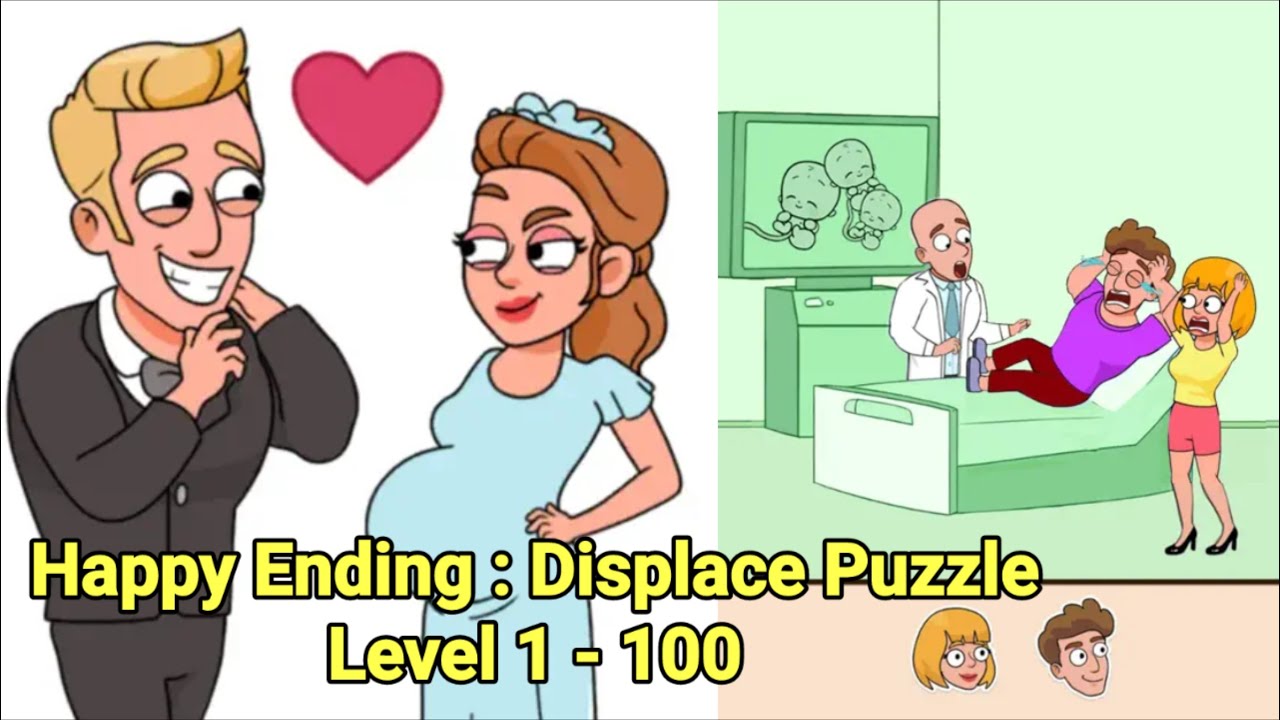 Happy Ending : Displace Puzzle Answers | All Levels | Level 1-100