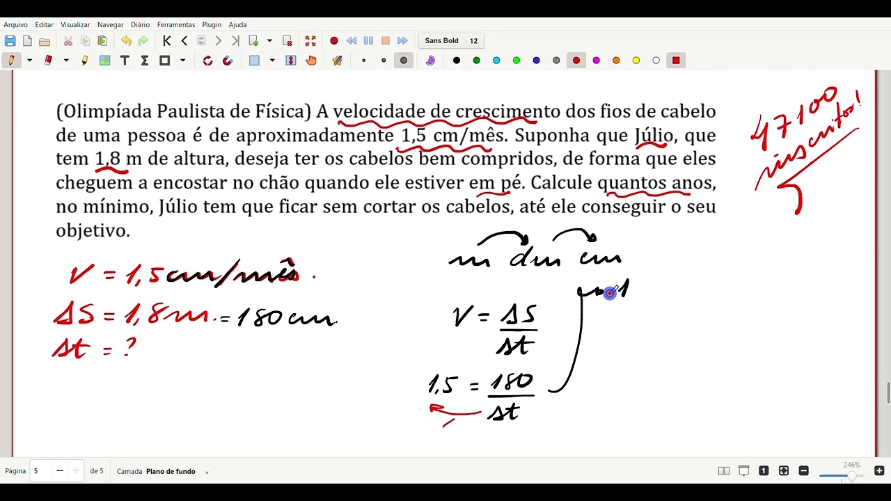 (Olimpíada Paulista de Física) A velocidade de crescimento dos fios de cabelo de uma pessoa é de...