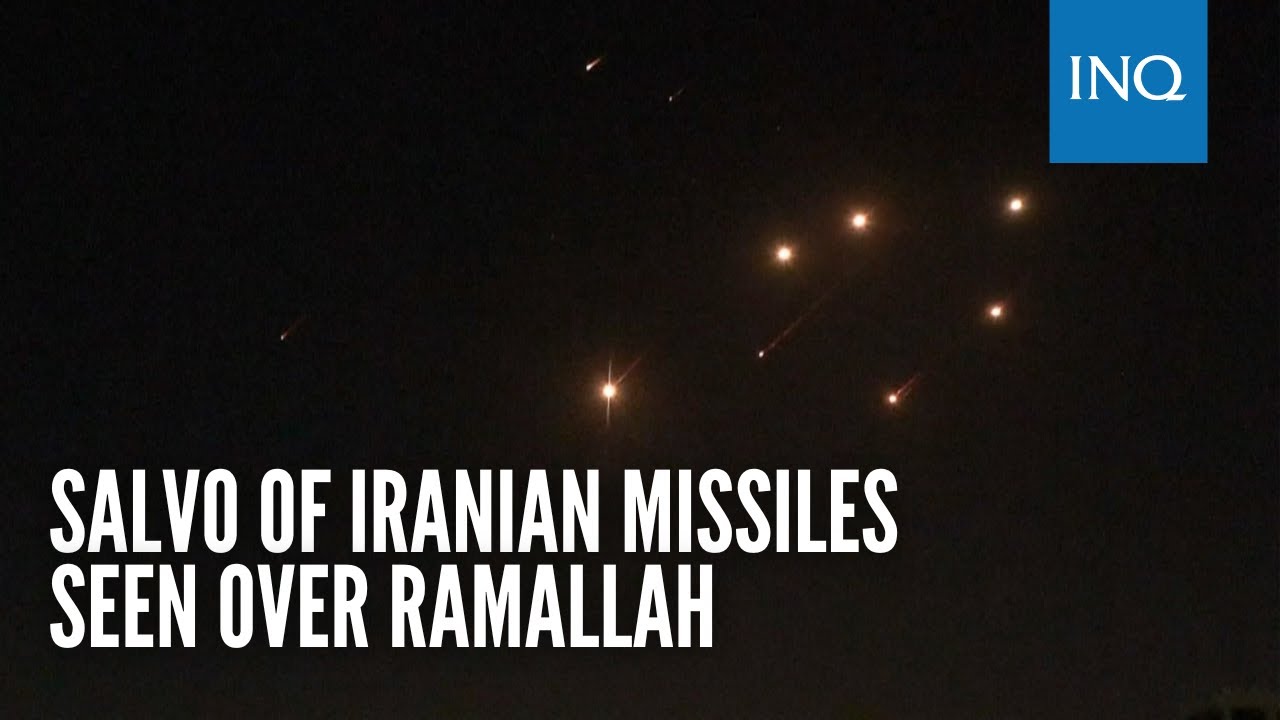 Salvo of Iranian missiles seen over Ramallah