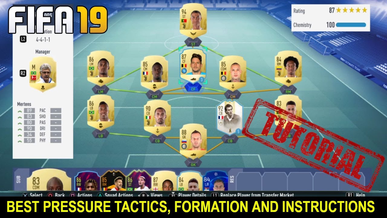 BEST PRESSURE TACTICS, FORMATION AND INSTRUCTIONS! - FIFA 19 TUTORIALS