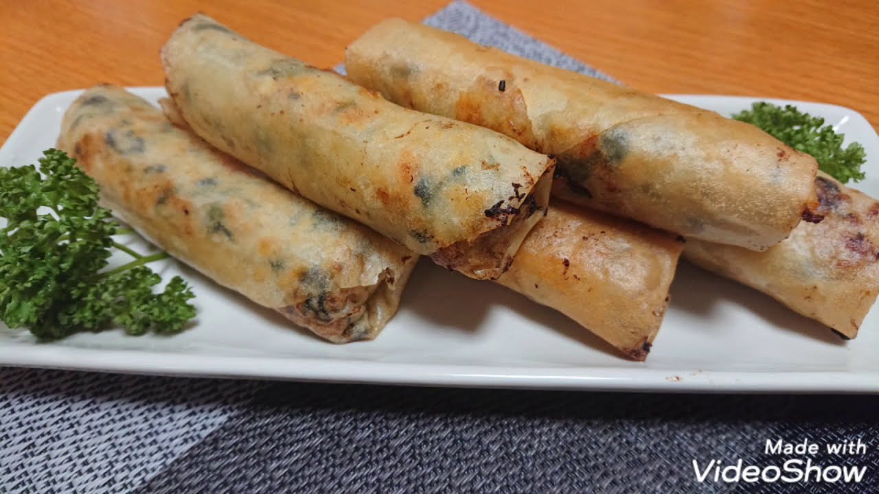 Chicken 🐔 Wraps بوراك الدجاج السبانخ و البيض مقليين خفاف و سريع التحضير