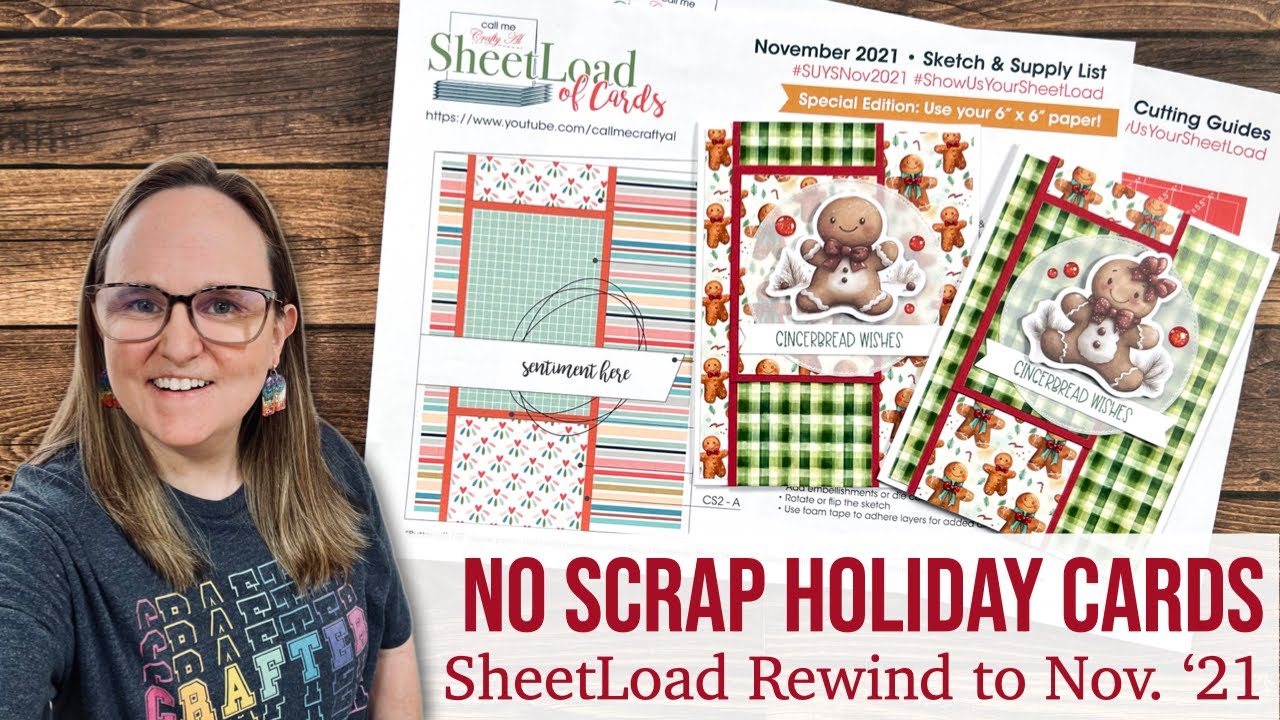 2 Holiday Cards, No Scraps! SheetLoad Rewind to November 2021 #suysnov2021