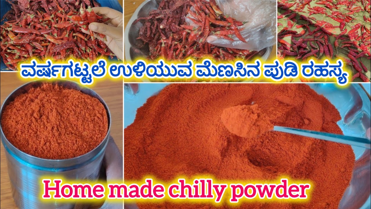 ಖಾರದ ಪುಡಿ ಹೀಗೆ ಮಾಡಿದರೆ ವರ್ಷಗಟ್ಟಲೆ FRESH ಆಗಿರುತ್ತೆ! 🌶️ Homemade Chilli Powder #cooking #chillypowder