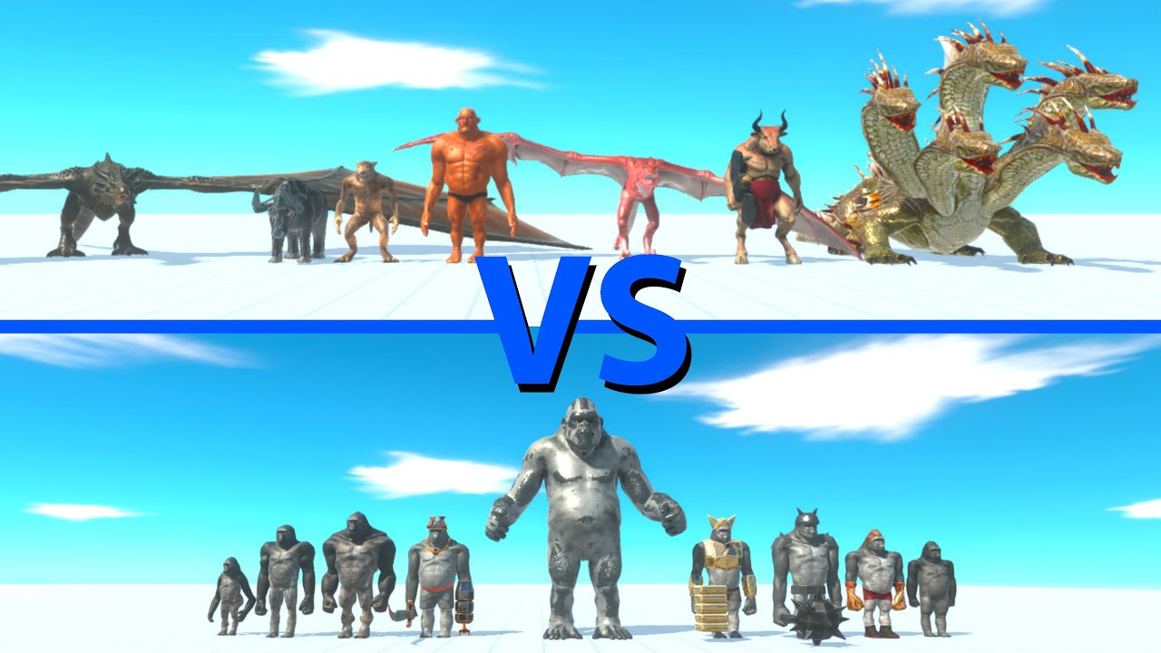 Team FANTASY vs Team MUTANT PRIMATES - Animal Revolt Battle Simulator ARBS