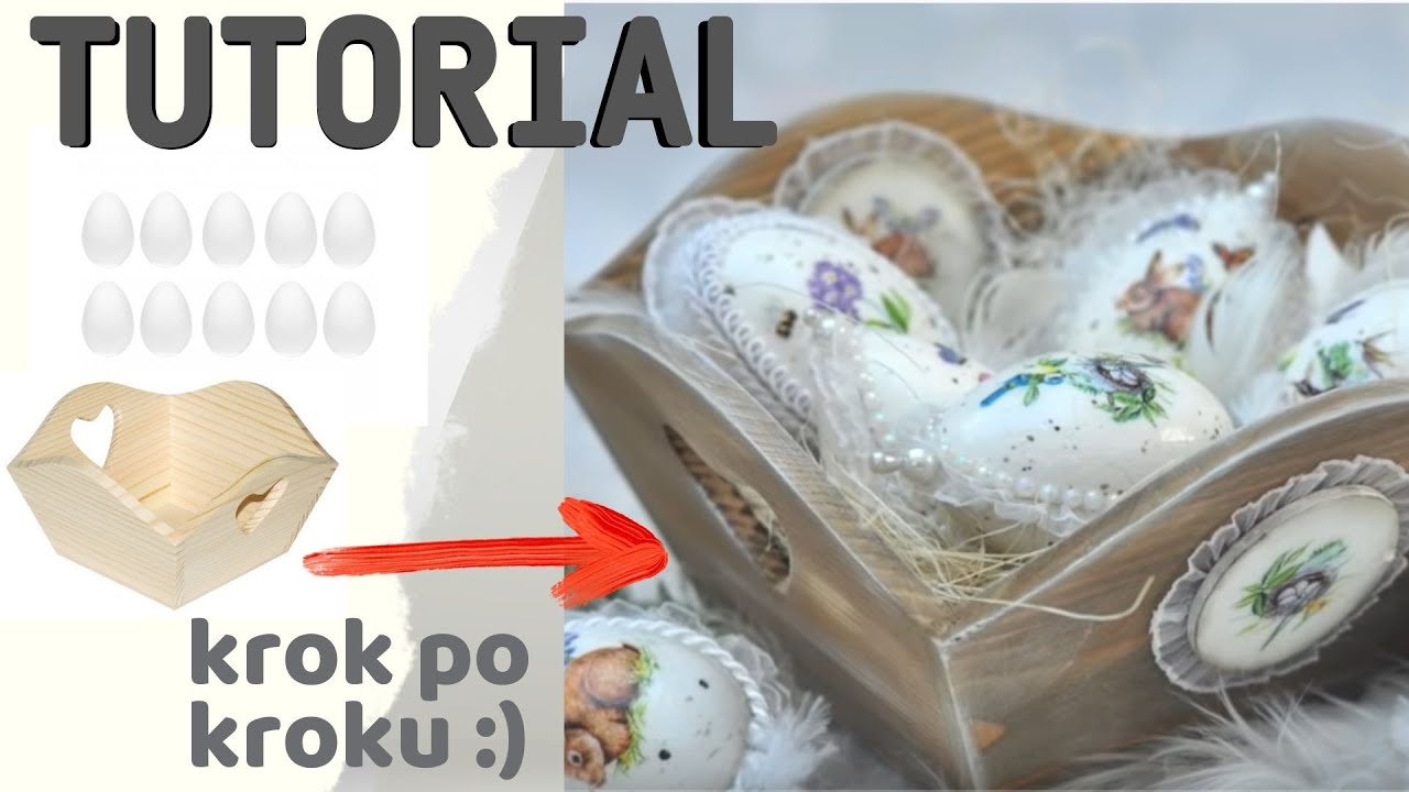 Decoupage pisanki romantyczne z falbankami [krok po kroku] No. 857