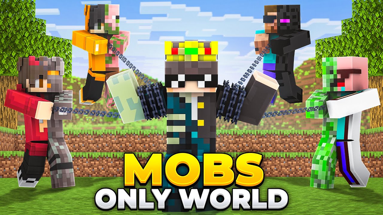How I Became THE KING of The 'MOBS ONLY' Server in Minecraft...