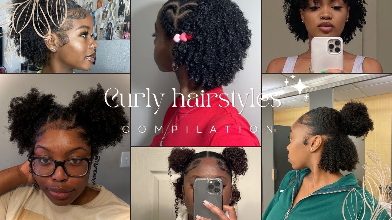 💖Easy Natural Curly Hairstyles Compilation💁🏾‍♀️|Trendy hairstyles for Curly Hair!