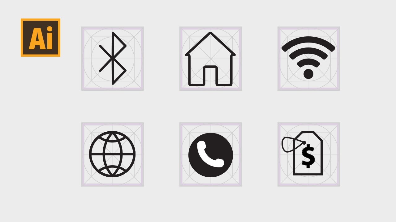 Icon Design: How to design a set of Icons in Adobe Illustrator - 25 digital icons designed.