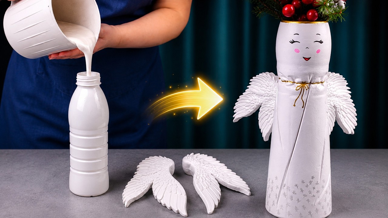 Ein schneeweißer Engel aus einfachen Materialien – eine einfache, aber sehr warme DIY-Idee  ❈