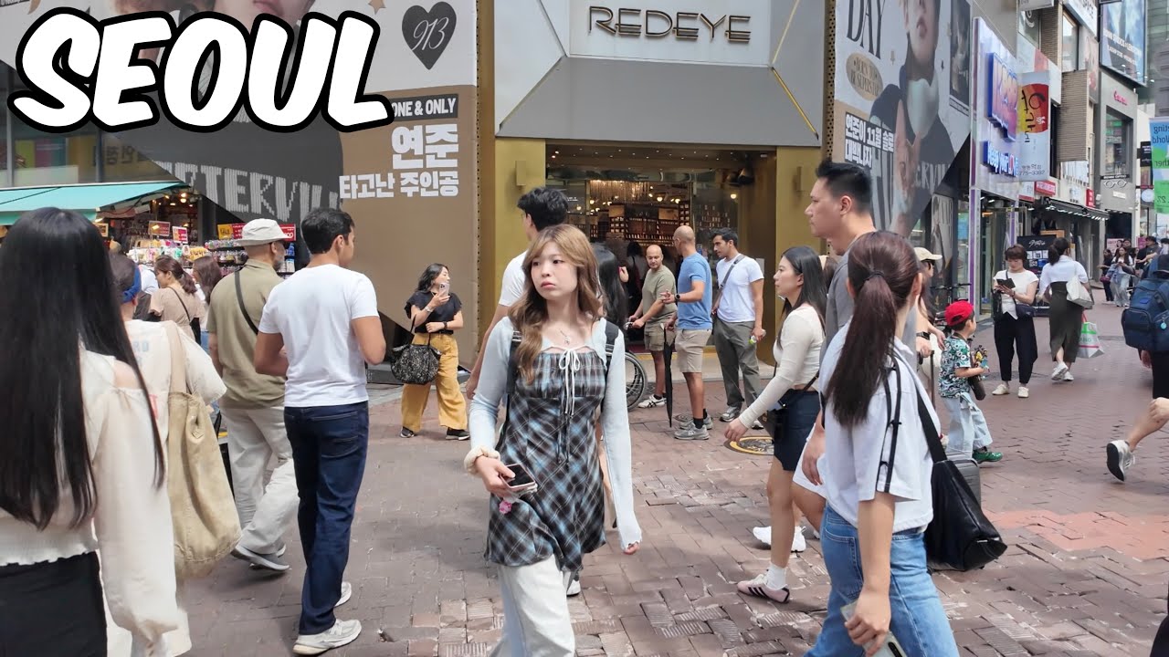 Myeongdong Walking Tour. Seoul City Korea 4k City Tour 