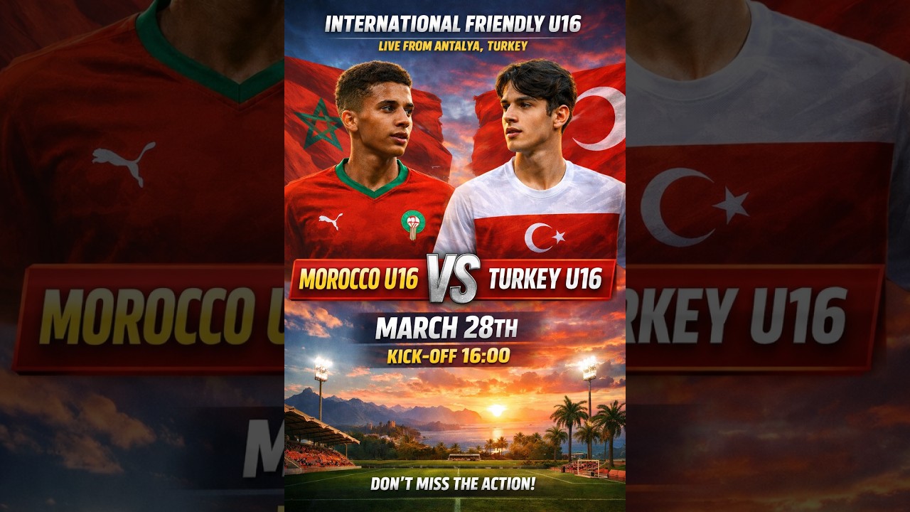 Morocco U16 vs Turkey U16 LIVE | International Friendly U16 | Antalya 2026 🇲🇦🇹🇷